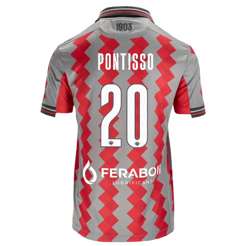 Danxen Criança Camisola Simone Pontisso #20 Cinza Vermelho Branco Principal 2026/27 Camisa