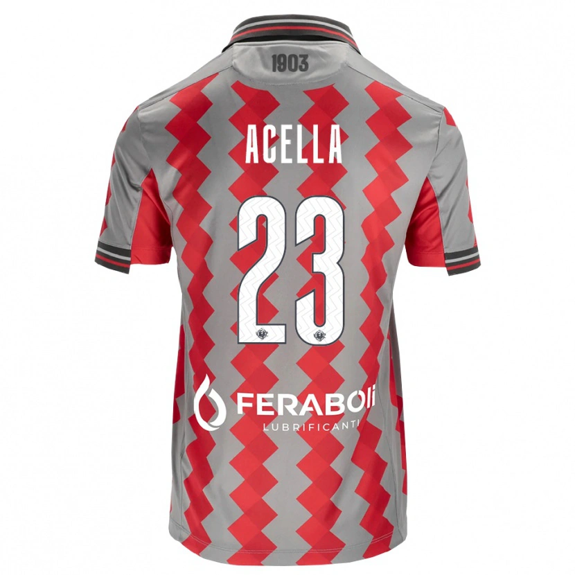 Danxen Criança Camisola Christian Acella #23 Cinza Vermelho Branco Principal 2026/27 Camisa
