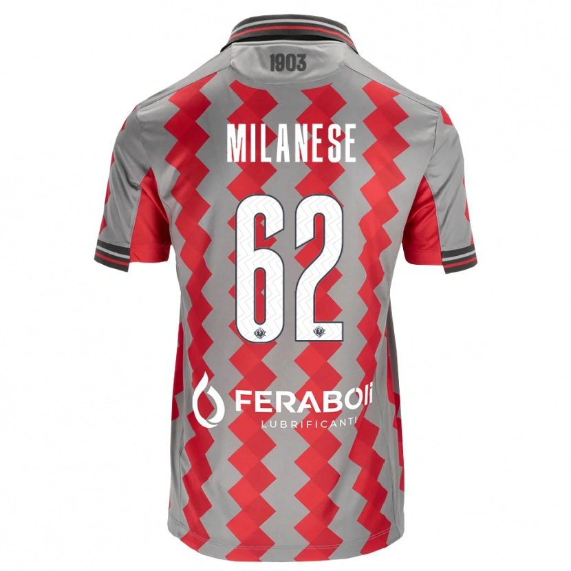 Danxen Criança Camisola Tommaso Milanese #62 Cinza Vermelho Branco Principal 2026/27 Camisa