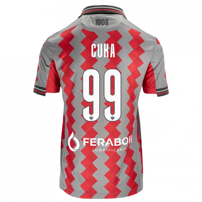 Danxen Criança Camisola Samuel Cuka #99 Cinza Vermelho Branco Principal 2026/27 Camisa