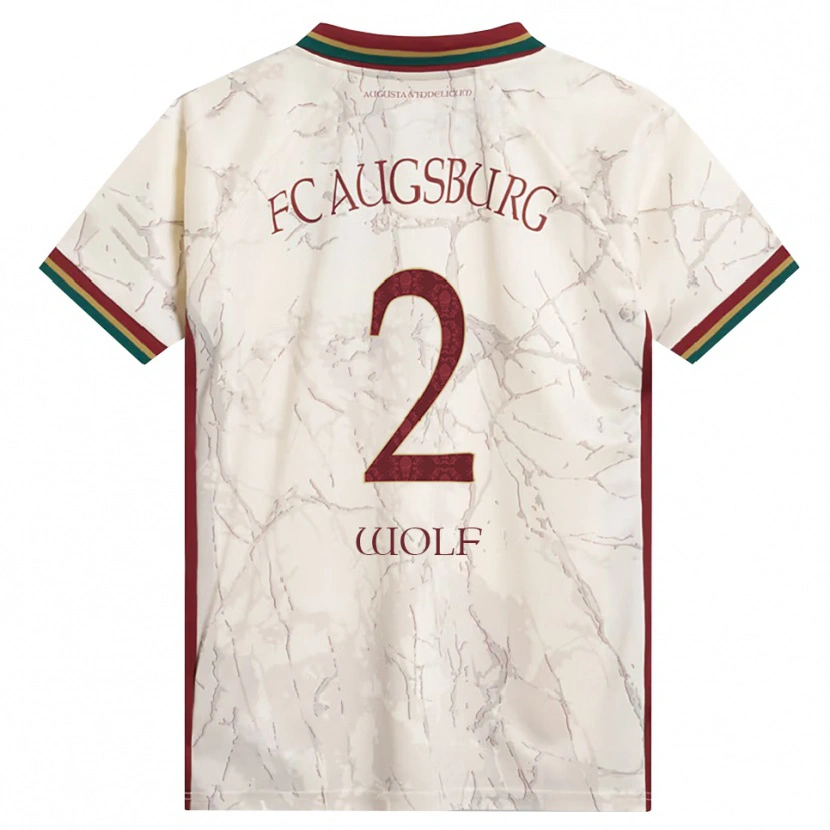 Danxen Criança Camisola Paul Wolf #2 Verde Arroz Branco Bordô Principal 2026/27 Camisa