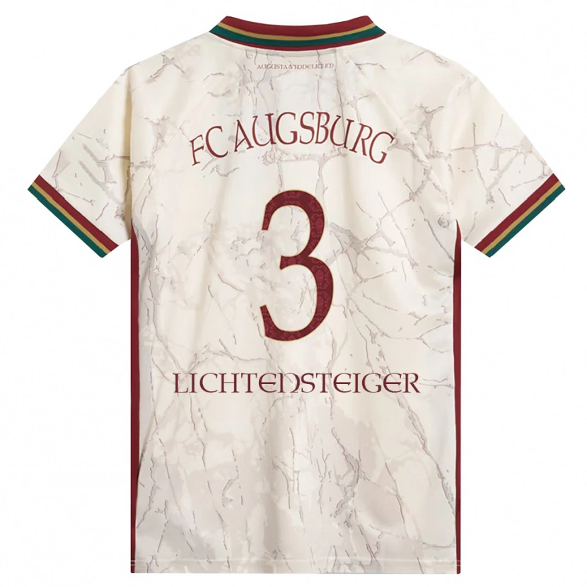 Danxen Criança Camisola David Lichtensteiger #3 Verde Arroz Branco Bordô Principal 2026/27 Camisa