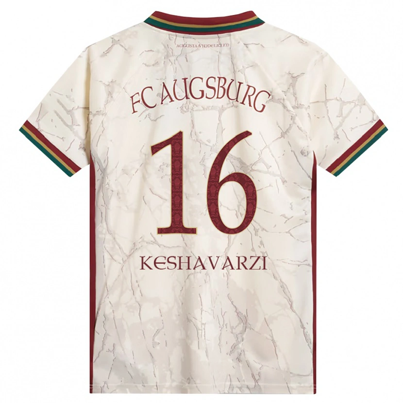 Danxen Criança Camisola Nicolas Keshavarzi #16 Verde Arroz Branco Bordô Principal 2026/27 Camisa