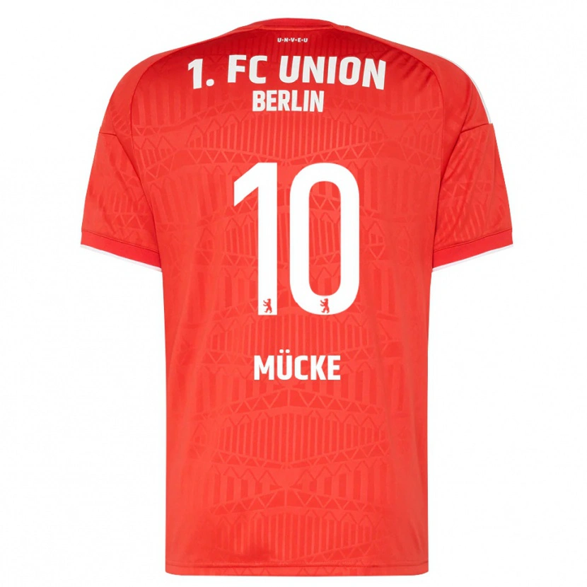 Danxen Criança Camisola Jonathan Mücke #10 Vermelho Branco Principal 2026/27 Camisa