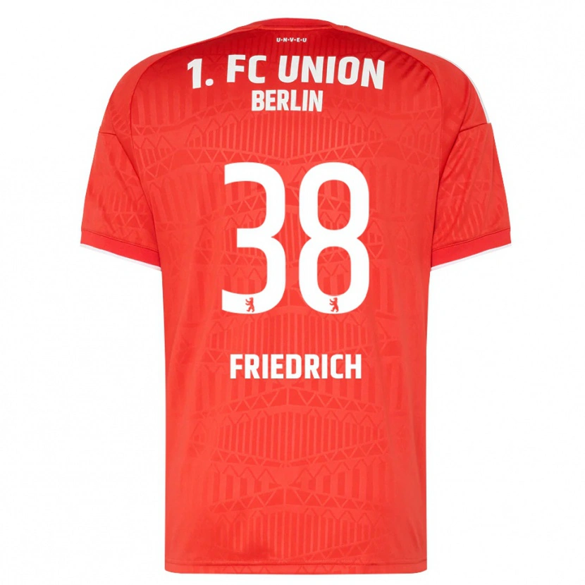 Danxen Criança Camisola Julien Friedrich #38 Vermelho Branco Principal 2026/27 Camisa