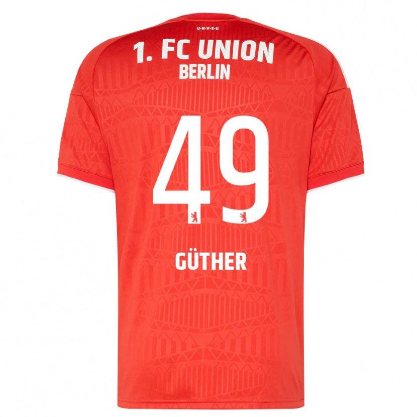 Danxen Criança Camisola Linus Güther #49 Vermelho Branco Principal 2026/27 Camisa