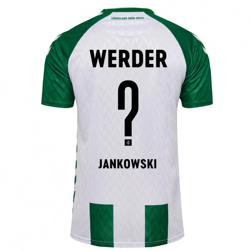Danxen Criança Camisola Fiete Jankowski #0 Verde Branco Principal 2026/27 Camisa