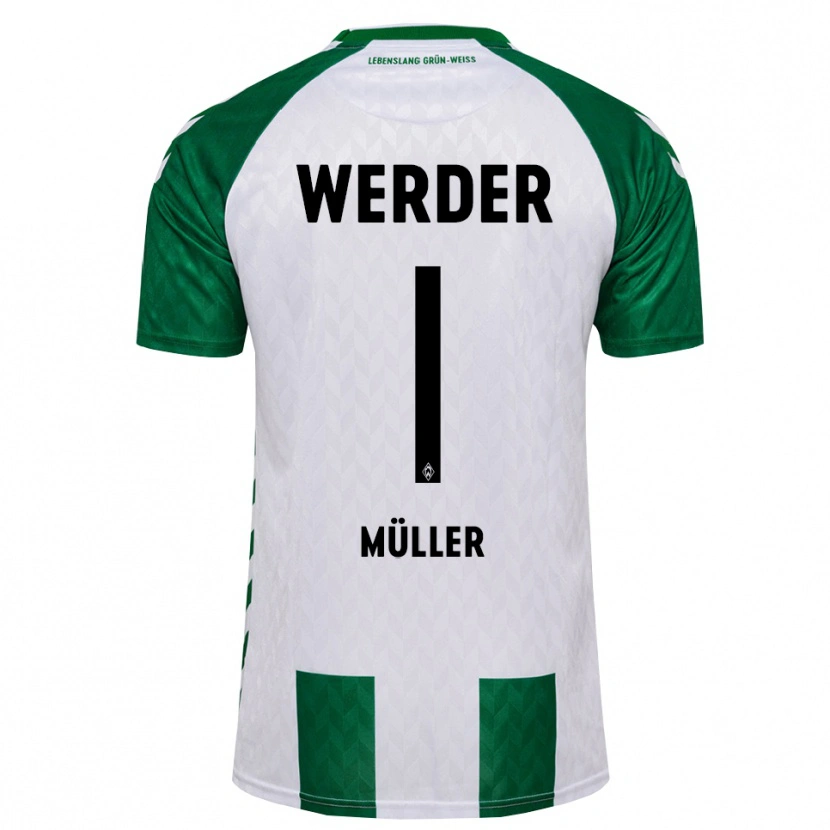 Danxen Criança Camisola Vincent Müller #1 Verde Branco Principal 2026/27 Camisa