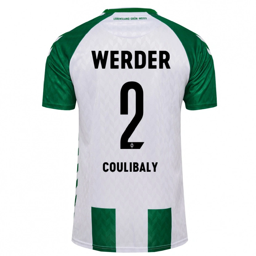 Danxen Criança Camisola Adam Coulibaly #2 Verde Branco Principal 2026/27 Camisa