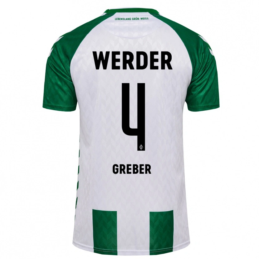 Danxen Criança Camisola Egor Greber #4 Verde Branco Principal 2026/27 Camisa