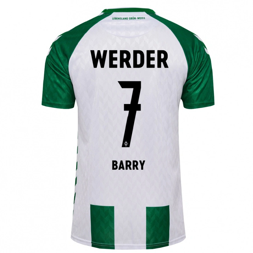 Danxen Criança Camisola Jasha Barry #7 Verde Branco Principal 2026/27 Camisa
