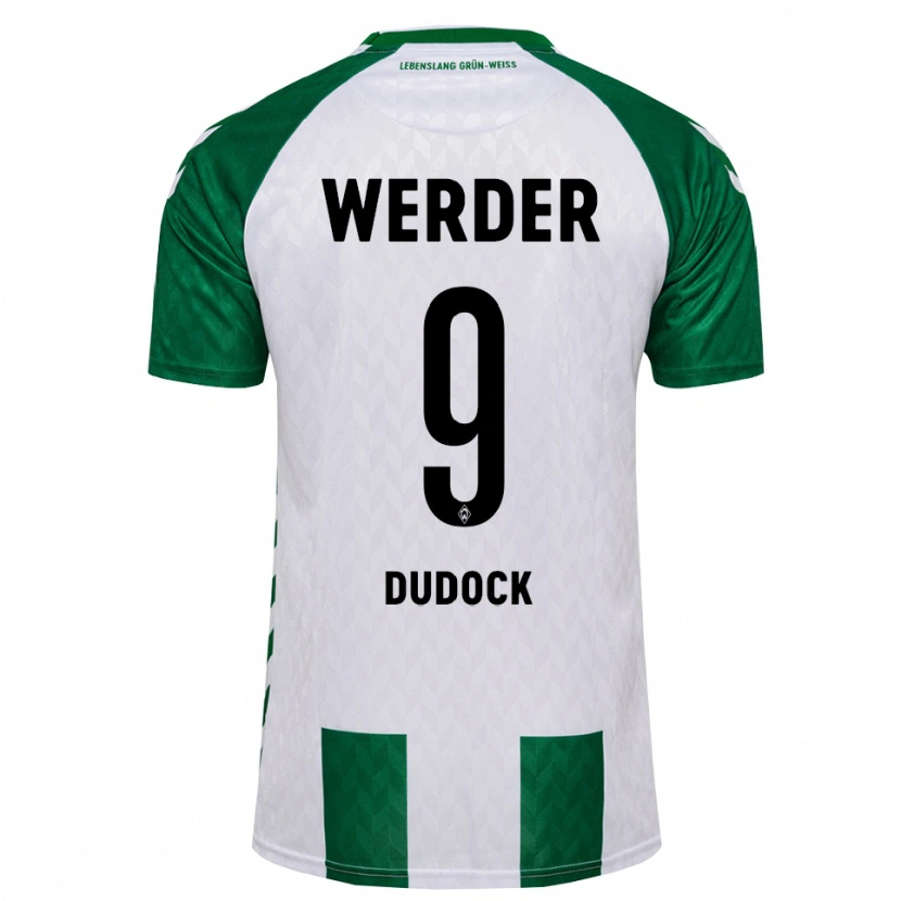 Danxen Criança Camisola Joshua Dudock #9 Verde Branco Principal 2026/27 Camisa