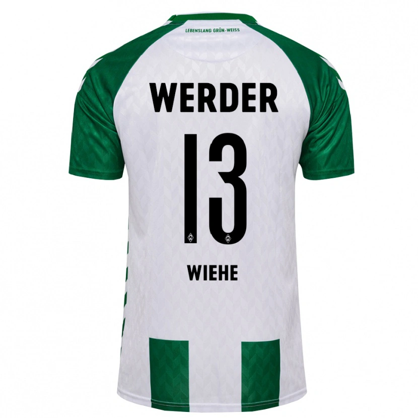 Danxen Criança Camisola Jakob Wiehe #13 Verde Branco Principal 2026/27 Camisa