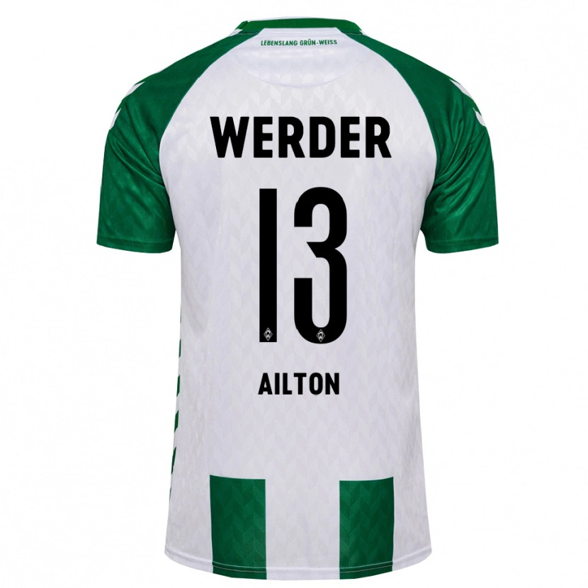 Danxen Criança Camisola Ailton Ramon Goncalves Rodriguez #13 Verde Branco Principal 2026/27 Camisa