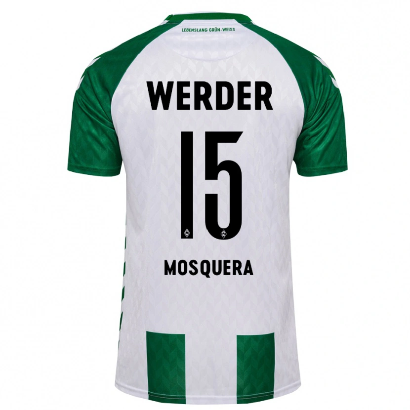 Danxen Criança Camisola Arley Mosquera #15 Verde Branco Principal 2026/27 Camisa