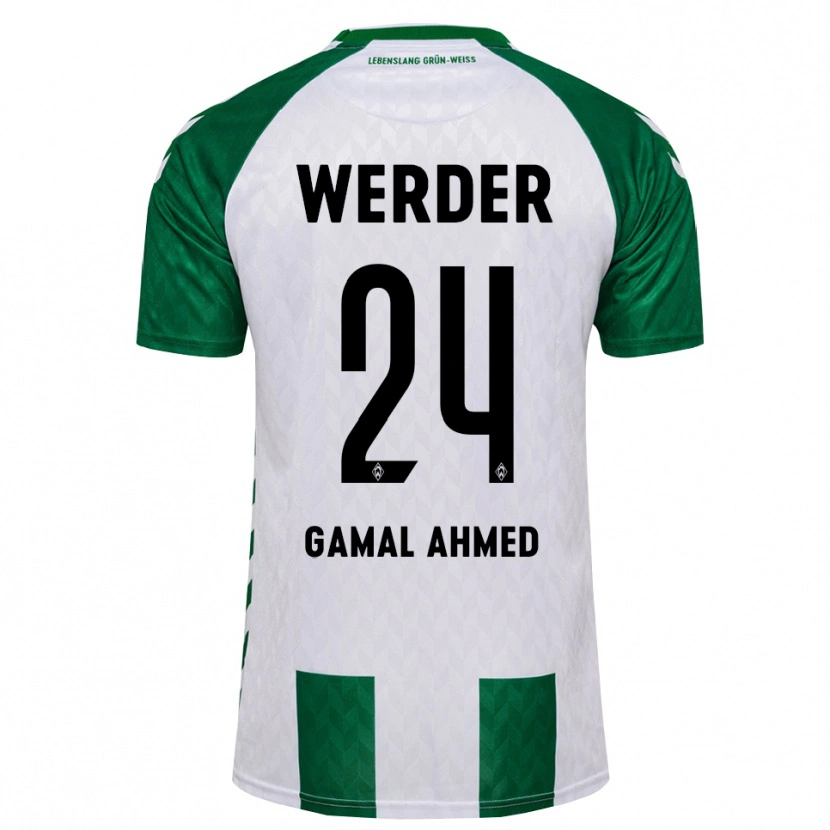 Danxen Criança Camisola Adam Gamal Ahmed #24 Verde Branco Principal 2026/27 Camisa