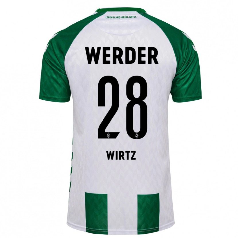 Danxen Criança Camisola Juliane Wirtz #28 Verde Branco Principal 2026/27 Camisa