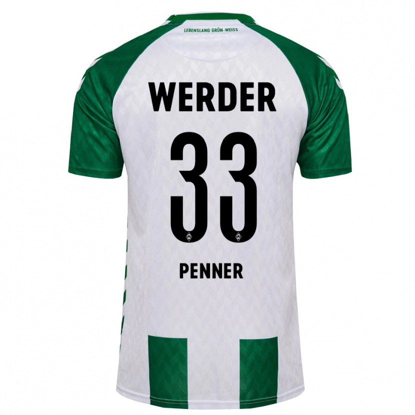 Danxen Criança Camisola Maria Penner #33 Verde Branco Principal 2026/27 Camisa