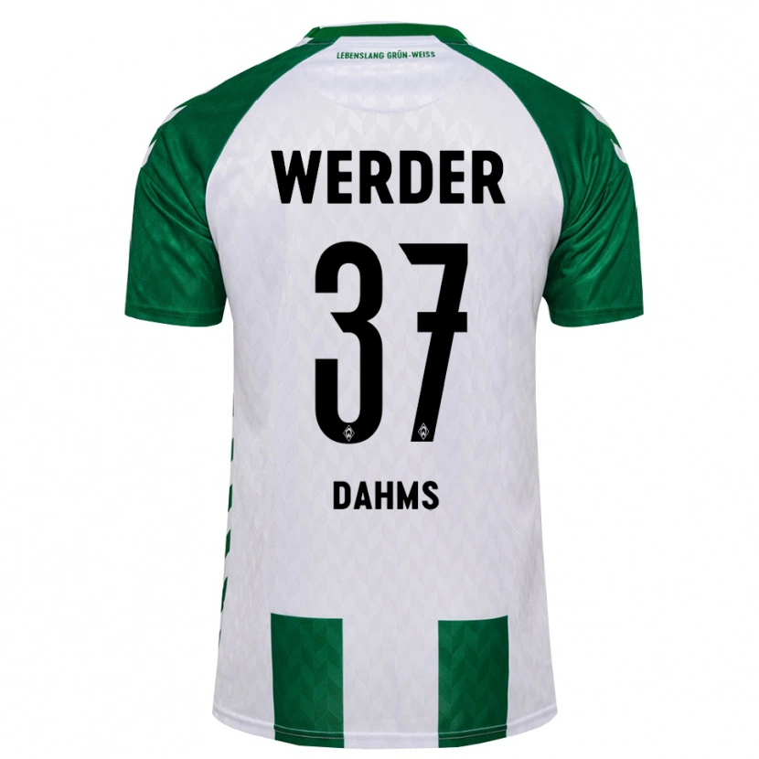 Danxen Criança Camisola Lena Dahms #37 Verde Branco Principal 2026/27 Camisa