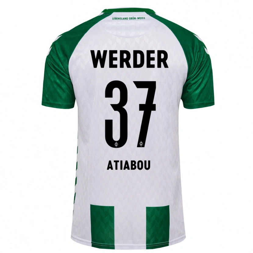 Danxen Criança Camisola Benjamin Atiabou #37 Verde Branco Principal 2026/27 Camisa