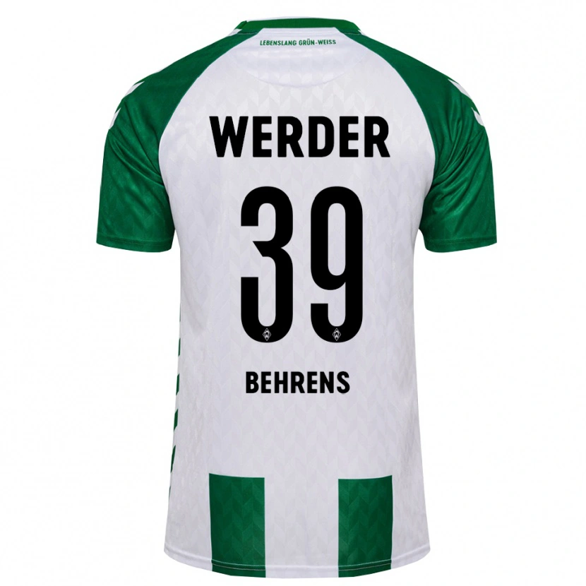 Danxen Criança Camisola Jette Behrens #39 Verde Branco Principal 2026/27 Camisa
