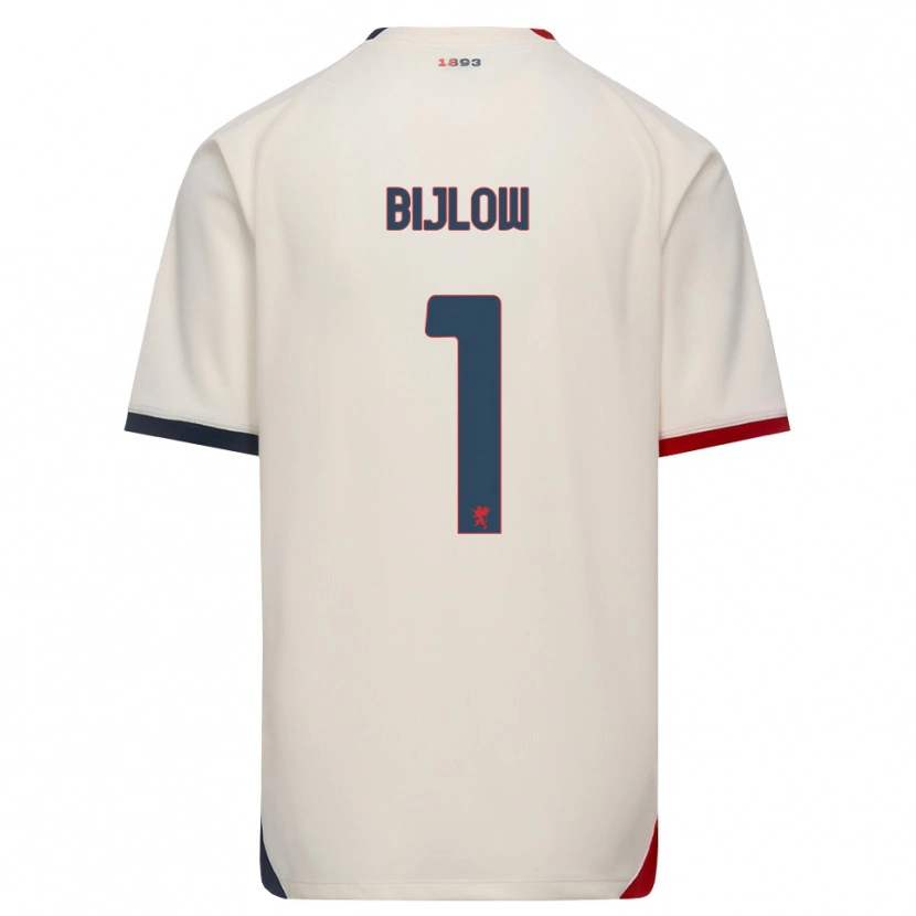 Danxen Criança Camisola Justin Bijlow #1 Branco Off-Red Alternativa 2026/27 Camisa