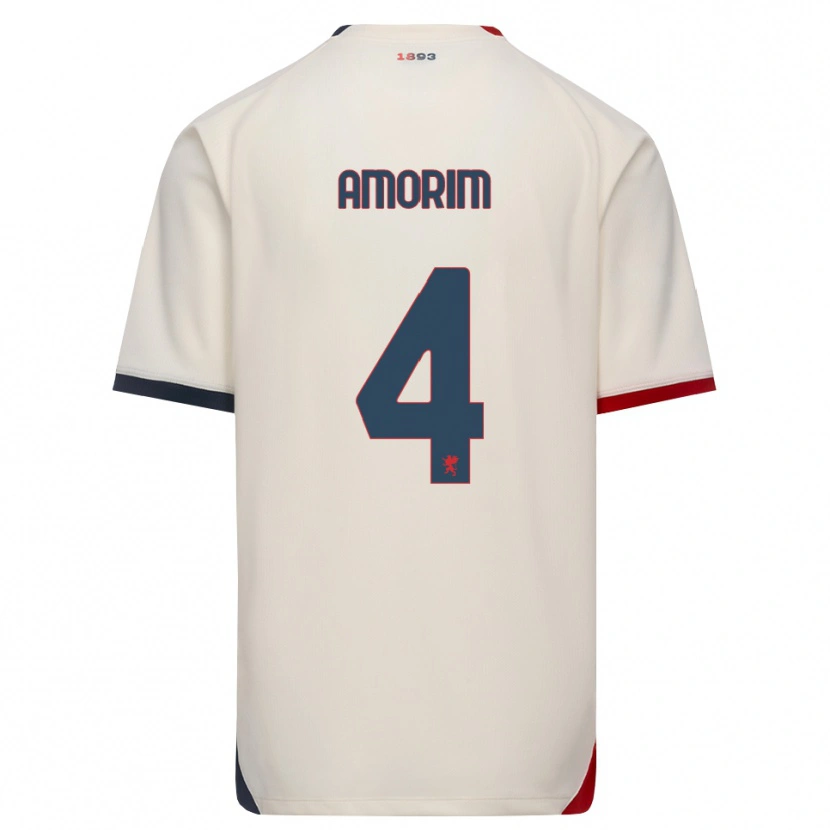 Danxen Criança Camisola Alexsandro Amorim De Freitas Filho #4 Branco Off-Red Alternativa 2026/27 Camisa