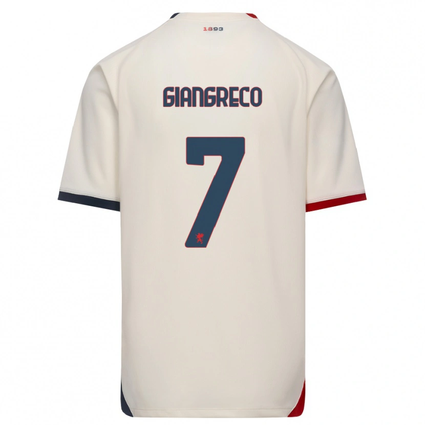 Danxen Criança Camisola Nicolò Giangreco #7 Branco Off-Red Alternativa 2026/27 Camisa