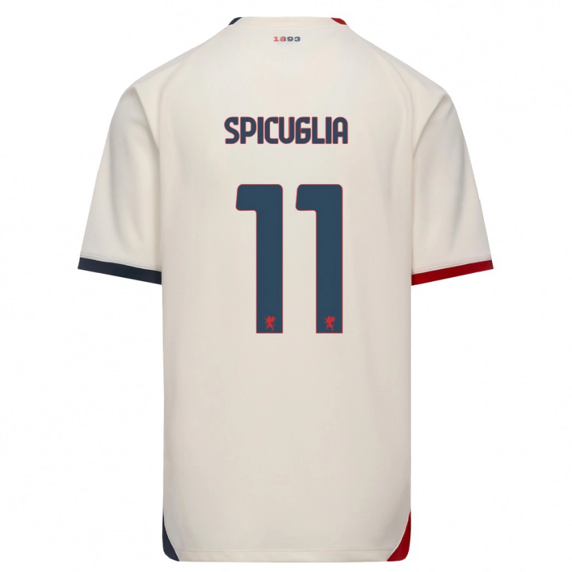 Danxen Criança Camisola Elia Spicuglia #11 Branco Off-Red Alternativa 2026/27 Camisa