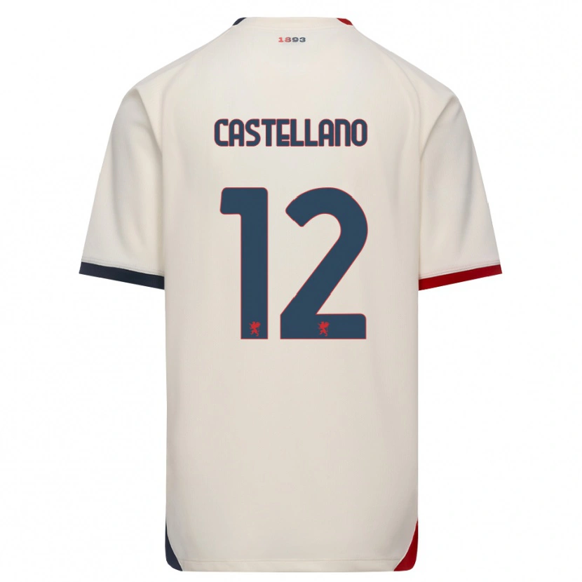 Danxen Criança Camisola Cristiano Castellano #12 Branco Off-Red Alternativa 2026/27 Camisa