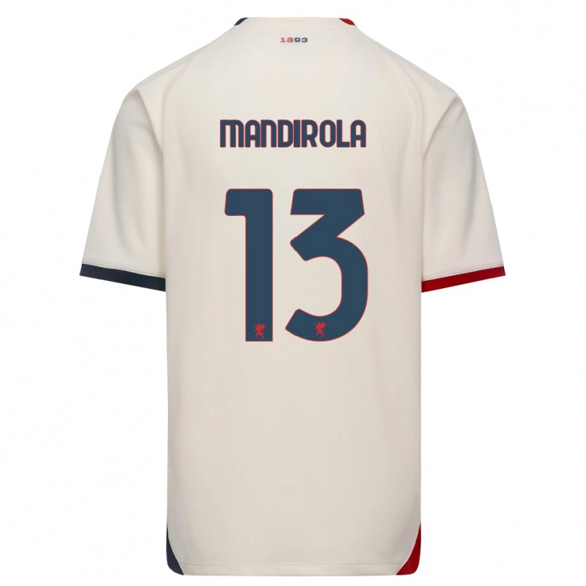 Danxen Criança Camisola Gabriele Mandirola #13 Branco Off-Red Alternativa 2026/27 Camisa