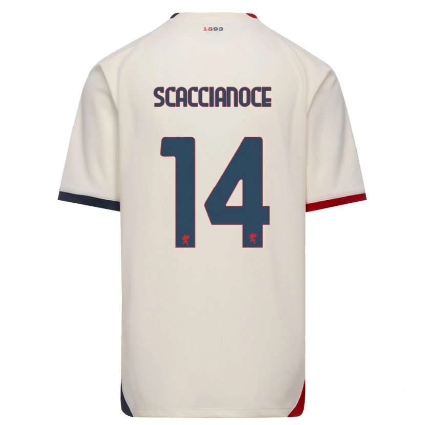 Danxen Criança Camisola Francesco Scaccianoce #14 Branco Off-Red Alternativa 2026/27 Camisa