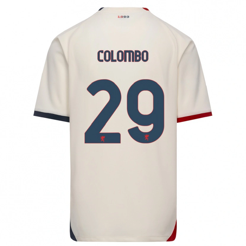 Danxen Criança Camisola Lorenzo Colombo #29 Branco Off-Red Alternativa 2026/27 Camisa