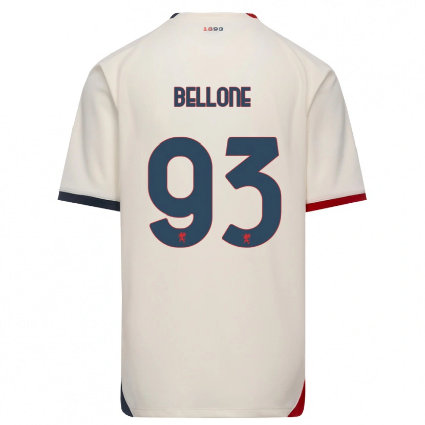 Danxen Criança Camisola Francesco Bellone #93 Branco Off-Red Alternativa 2026/27 Camisa