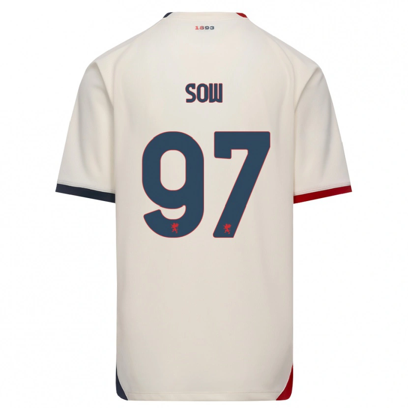 Danxen Criança Camisola Djibril Sow #97 Branco Off-Red Alternativa 2026/27 Camisa