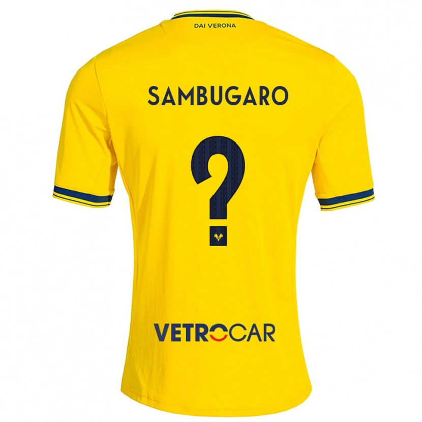 Danxen Criança Camisola Mattia Sambugaro #0 Amarelo Vermelho Alternativa 2026/27 Camisa