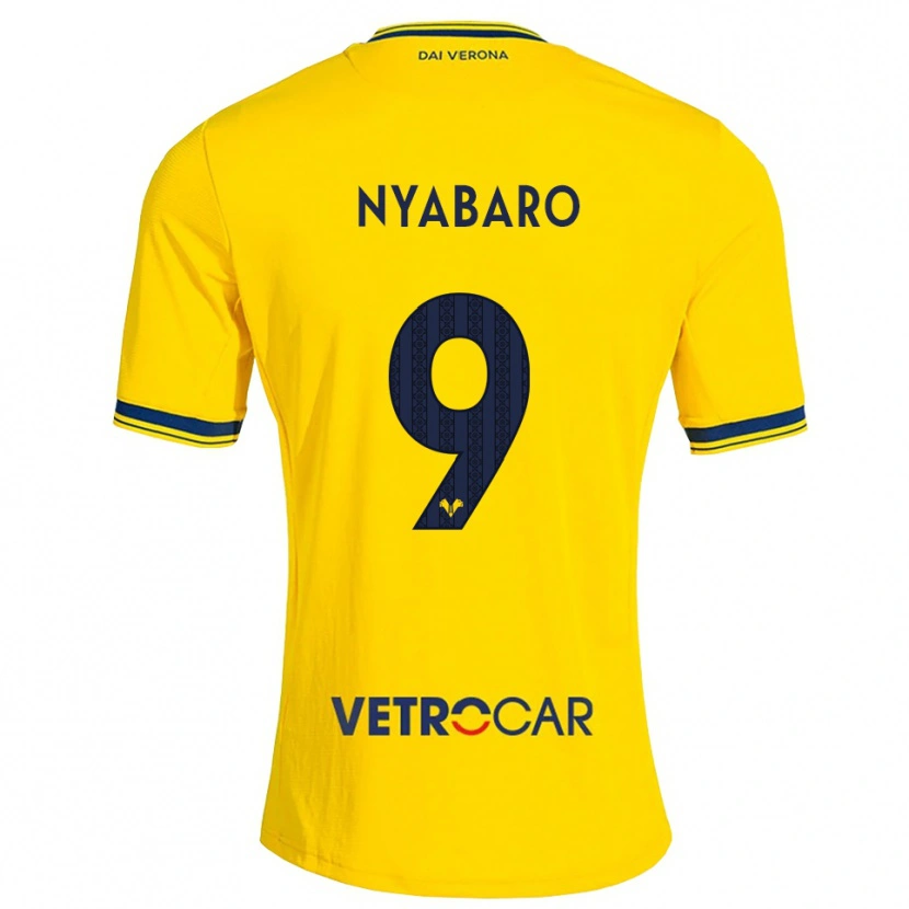Danxen Criança Camisola Nicholas Nyabaro #9 Amarelo Vermelho Alternativa 2026/27 Camisa
