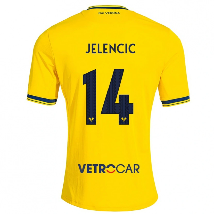 Danxen Criança Camisola Ana Jelencic #14 Amarelo Vermelho Alternativa 2026/27 Camisa