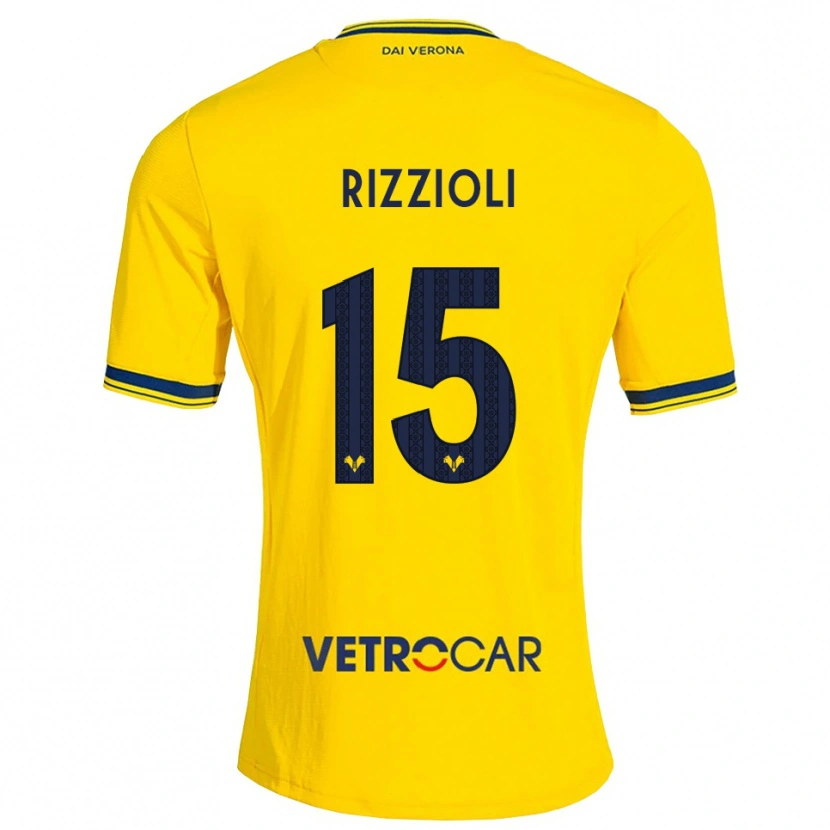 Danxen Criança Camisola Gaia Rizzioli #15 Amarelo Vermelho Alternativa 2026/27 Camisa