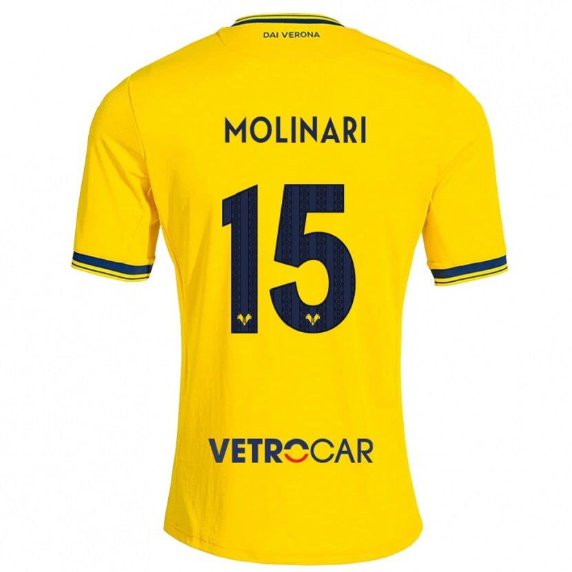Danxen Criança Camisola Gabriele Molinari #15 Amarelo Vermelho Alternativa 2026/27 Camisa