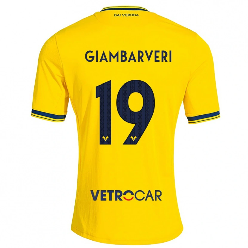 Danxen Criança Camisola Mattia Giambarveri #19 Amarelo Vermelho Alternativa 2026/27 Camisa
