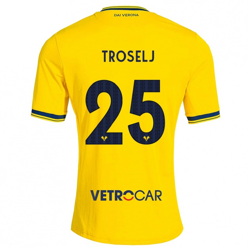 Danxen Criança Camisola Ethan Troselj #25 Amarelo Vermelho Alternativa 2026/27 Camisa