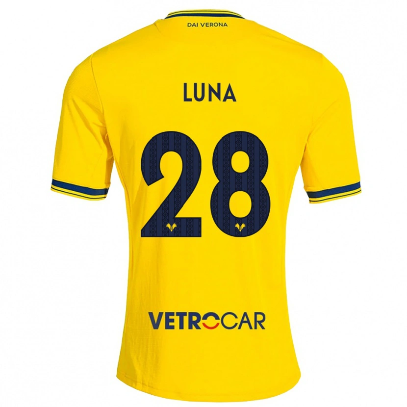 Danxen Criança Camisola Agustín Luna #28 Amarelo Vermelho Alternativa 2026/27 Camisa