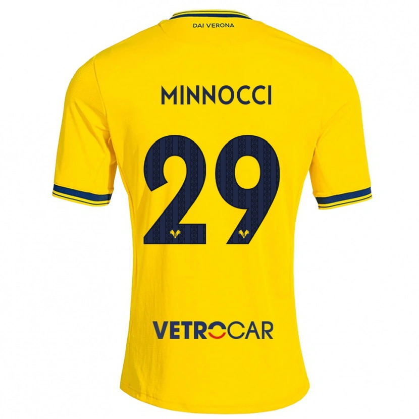 Danxen Criança Camisola Valerio Minnocci #29 Amarelo Vermelho Alternativa 2026/27 Camisa