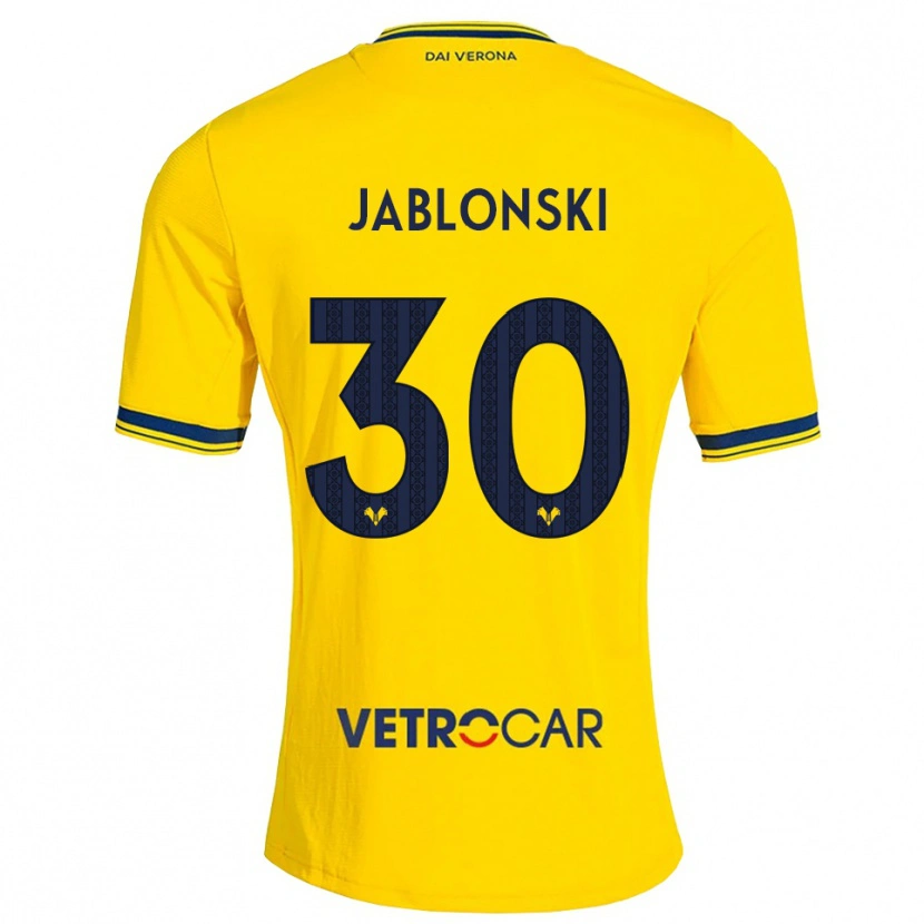 Danxen Criança Camisola Darvin Jablonski #30 Amarelo Vermelho Alternativa 2026/27 Camisa