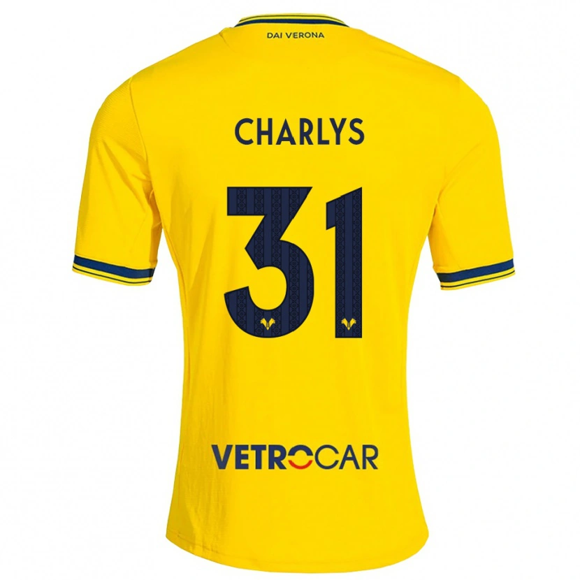 Danxen Criança Camisola Charlys Matheus Lima Pontes #31 Amarelo Vermelho Alternativa 2026/27 Camisa