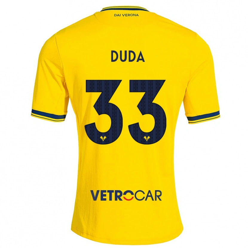 Danxen Criança Camisola Ondrej Duda #33 Amarelo Vermelho Alternativa 2026/27 Camisa