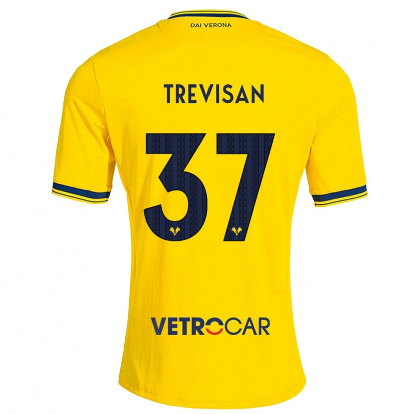 Danxen Criança Camisola Michael Trevisan #37 Amarelo Vermelho Alternativa 2026/27 Camisa
