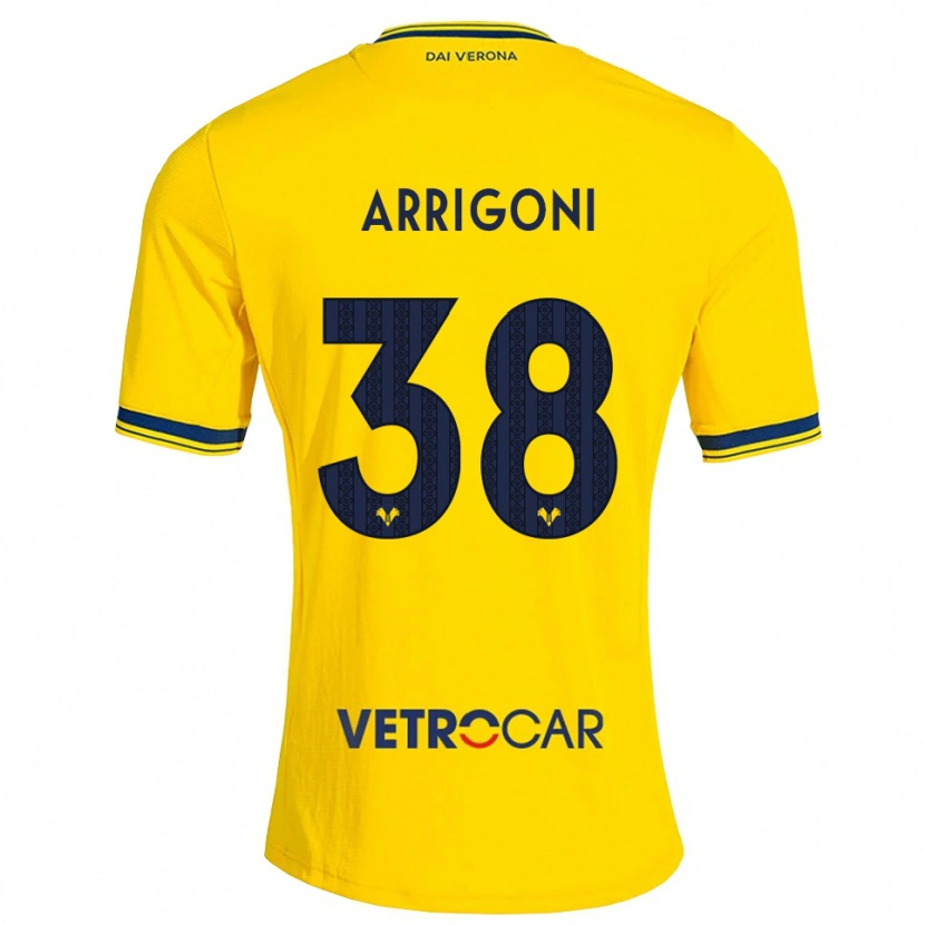 Danxen Criança Camisola Arrigoni #38 Amarelo Vermelho Alternativa 2026/27 Camisa