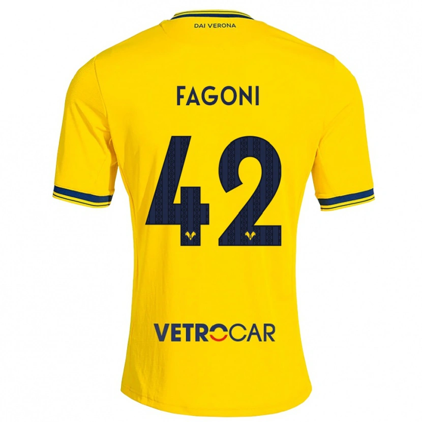 Danxen Criança Camisola Marco Fagoni #42 Amarelo Vermelho Alternativa 2026/27 Camisa